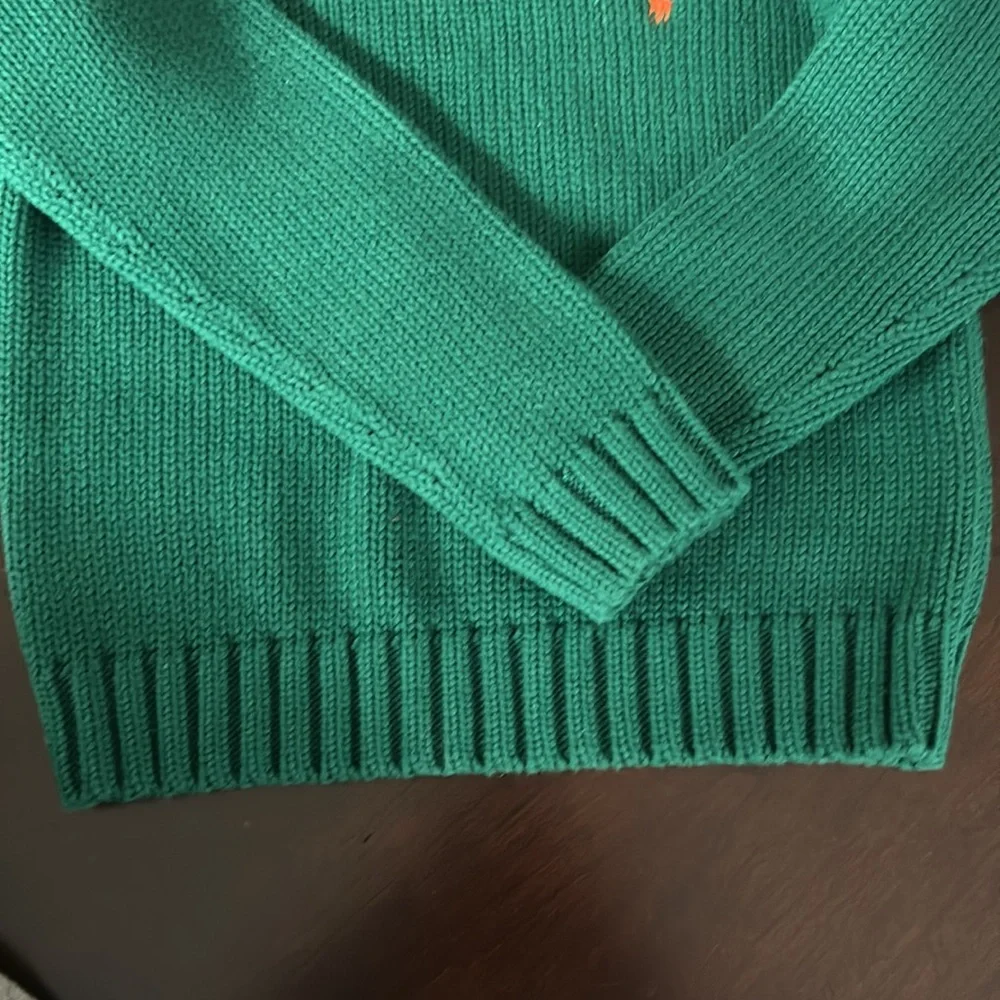 Ralph Lauren boys 6 Hunter green crew neck sweater cotton.